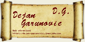Dejan Garunović vizit kartica